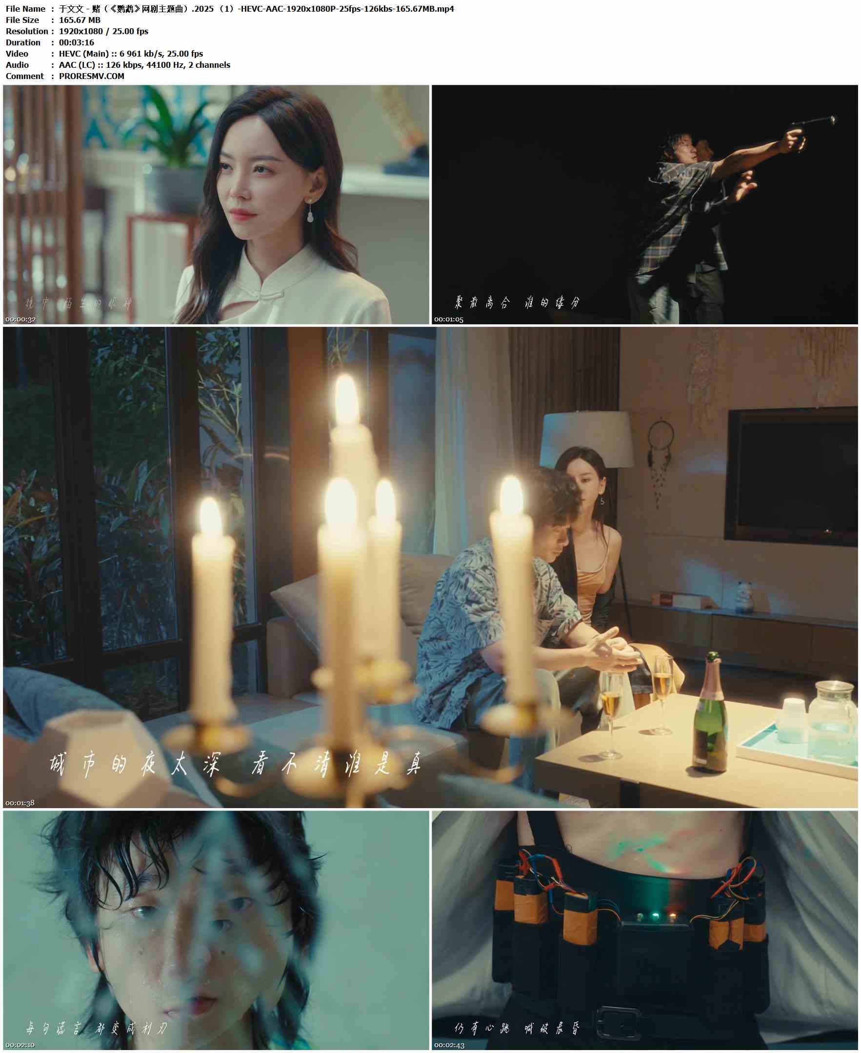 于文文 - 赌（《鹦鹉》网剧主题曲）.2025-HEVC-AAC-1920x1080P-25fps-126kbs-165.67MB官方MV_高清MV